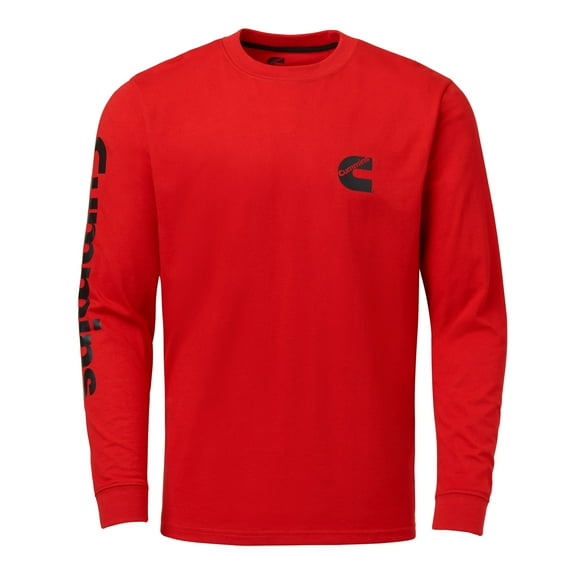 DAS COMPANIES Cummins CMN35354 Long-Sleeve T-shirt Wordmark Crew Neck Shirt Red Large