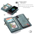 thumbnail image 5 of iPhone XS Max 2018) Case, Alleytech 2 in 1 Handmade Leather Zipper Wallet Case with Detachable Cover & Card Slots + Side Cash Pocket + Magnetic Clasp Closure for Apple iPhone XS Max (6.5"), Green, 5 of 9