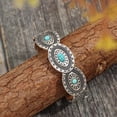 thumbnail image 6 of HONCLL Adjustable Oval Turquoise Embellished Bracelet in Bohemian Designs Open Bangle for Everyday Wear and Special Occasions, 6 of 8
