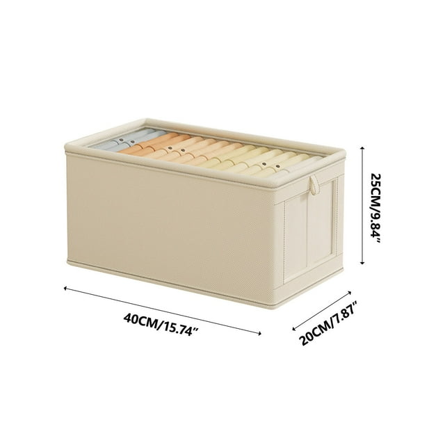 Rbaofujie Makeup Storage Oxford Cloth Window Visible Clothing Storage Box with Lid Large Fabric Storage Box Preferred for Home Storage Car Storage