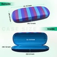 thumbnail image 3 of OPTIPAK Hard Shell Glasses Case – Medium Striped Deluxe Eyeglass Case with Microfiber Cleaning Cloth – Protective Glasses Holder for Men & Women (Pack of 3), 3 of 7