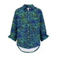 thumbnail image 4 of YLHFASHION Chemise à Imprimé Floral Rétro pour Femmes, Imprimé Géométrique Abstrait, Chemise à Imprimé Artistique, Chemise Décontractée à Imitation Ligne, Col en V, Rabais de 50 % Liquidation Chemises pour Femmes, 4 of 4