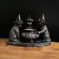 thumbnail image 5 of Black Cat Tealight Candle Holder Gothic Figurine Desk Candelabrum Candlestick for Festival Living Room Housewarming, 5 of 6