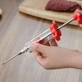 thumbnail image 4 of Plastic Meat Injector Syringe, Turkey Injection Kit with 3 Stainless Steel Needles for Injecting Marinade into Turkey Chicken Meat Brisket Pork, Ideal for Smoking BBQ Grill, Red 1oz, 4 of 7