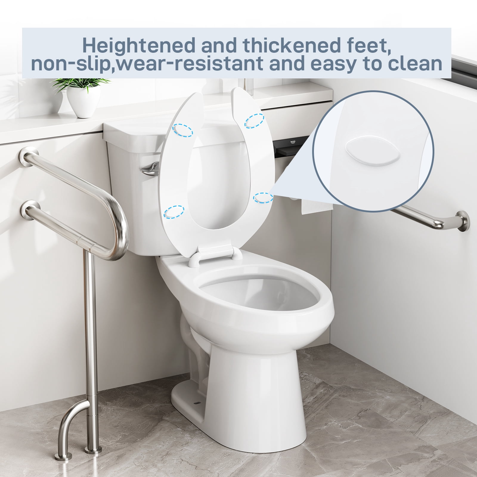 Heavy Duty Open Front Commercial Toilet Seat – Elongated Design, Easy Install & Clean, Durable for High-Stream Restrooms