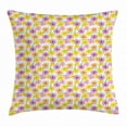 thumbnail image 1 of Garden Art Throw Pillow Cushion Cover, Dotted Background with Colorful Gerbera Daisies Gardening Themed Illustration, Decorative Square Accent Pillow Case, 18 X 18 Inches, Multicolor, by Ambesonne, 1 of 2
