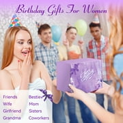 Aofmee Birthday Gifts Baskets for Women, 7 Pcs Lavender Relaxing Bath Gift Sets, Beauty Birthday Gift for Her, Purple