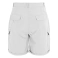 thumbnail image 6 of Shorts for Women BWASD Summer High Waisted Button Shorts with Pockets Solid Color Casual Beach Vacation Clothes Loose Cargo Pants for Hiking Workout (White,L), 6 of 7