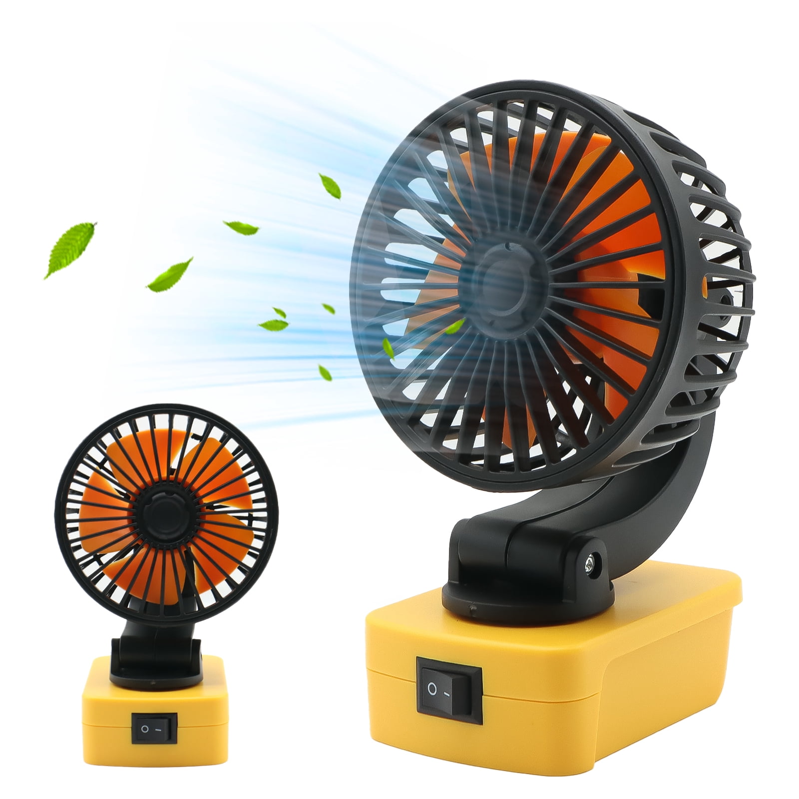Portable Rechargeable Fan Compatible with Dewalt 20V Max Lithium-ion Battery, Jobsite Battery Operated Fan, Low Voltage Protection, Electric Cooling Fan for Workshop Outdoor Camping Travel