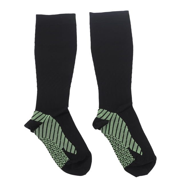 1 par de calcetines deportivos de compresión para aliviar la fatiga y promover la circulación, calcetines transpirables de tubo para pantorrilla para hombres y mujeres al aire libre L