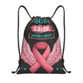 thumbnail image 1 of Saiise Ribbon With Angel Wings Pattern Sports Drawstring Backpack - String Swim Gym Bag with Wet Proof Pocket for Women&Men-Small, 1 of 6