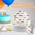 thumbnail image 4 of 10-Pack 9-Inch Fishing Theme Paper Plates, Christmas Birthday Party Supplies - Disposable Oil-Resistant Tableware, Fish/Hook Motifs, Holiday Family Gathering Plates, Festive Christmas Dinner Decor, 4 of 5