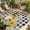 Black Yellow, variant on Daisy Floral Outdoor Rug for Patio/Deck/Porch, Non-Slip Large Area Rug 5 x 7 Ft, Farmhouse Wood Grain Bee Gnomes Flowers Indoor Outdoor Rugs Washable Area Rugs, Reversible Camping Rug Carpet Runner