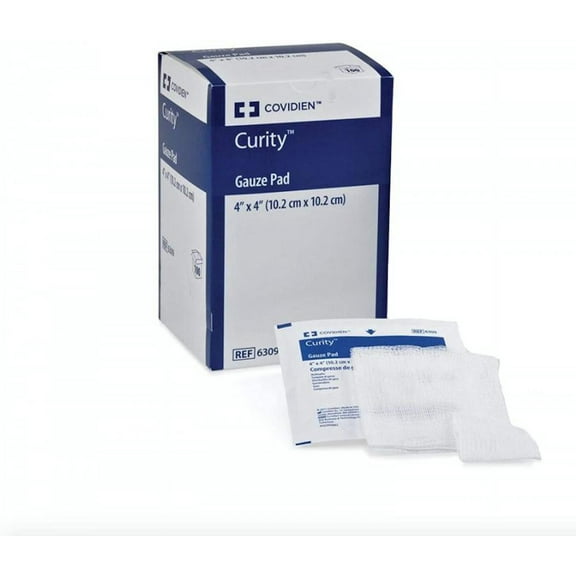Curity Gauze Pads - 4 x 4 Inch, 12-Ply, White, Sterile, 100 Count