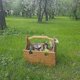 thumbnail image 2 of Wooden Outdoor Picnic Basket, Portable Wine Picnic Table, 2 in 1 Picnic Table, Convertible, 2 of 2