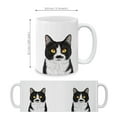 thumbnail image 4 of WIRESTER 11 Oz Ceramic Tea Cup Coffee Mug, Moustached Tuxedo Cat, 4 of 7