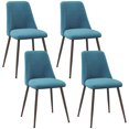 thumbnail image 1 of HOMCOM Dining Chairs Set of 4, Accent Chair with Velvet-touch Upholstery, 1 of 10