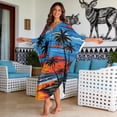 thumbnail image 2 of XYZCANDO Women's Long Kaftan Dress Flowy Maxi Dress Beach Cover Up Loose Fit Batwing Sleeve Swimsuit Cover Ups Coconut Palm Sunset Hawaiian Robe Vacation Outfits Elegant Gown Top Night Dress, 2 of 7
