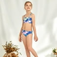 thumbnail image 6 of Little/Big Girl 3 Piece Sunscreen Swimsuit Long Sleeve Swimwear Rash Guard Kid Bikini Bathing Suit Set, 6 of 7