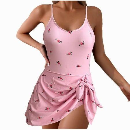 Zuesphe Swim Suits for Women 2025 One Piece Modest Bathing Suit for Women High Waisted Swimwear for Women 2025 Tankini Bottoms for Women Ruched Drawstring Swimwear Skirt Clearance Sales
