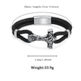 thumbnail image 2 of Personalised Norse Thor Viking Hammer Locket Men's Leather Bracelet Memorial Cremation Jewelry for Ashes Holder Urn Bracelets, 2 of 8