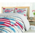 thumbnail image 5 of Ambesonne Cartoon Duvet Cover Sets, Fish Sailor Marine Sea, 2-King, Cream Red Blue, 5 of 7