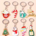 thumbnail image 2 of LLavero de Navidad para hombre y mujer, colgante de bolso, joyería DIY, regalos de fiesta, muñeco de nieve, ciervo, Santa Claus, 2 of 4