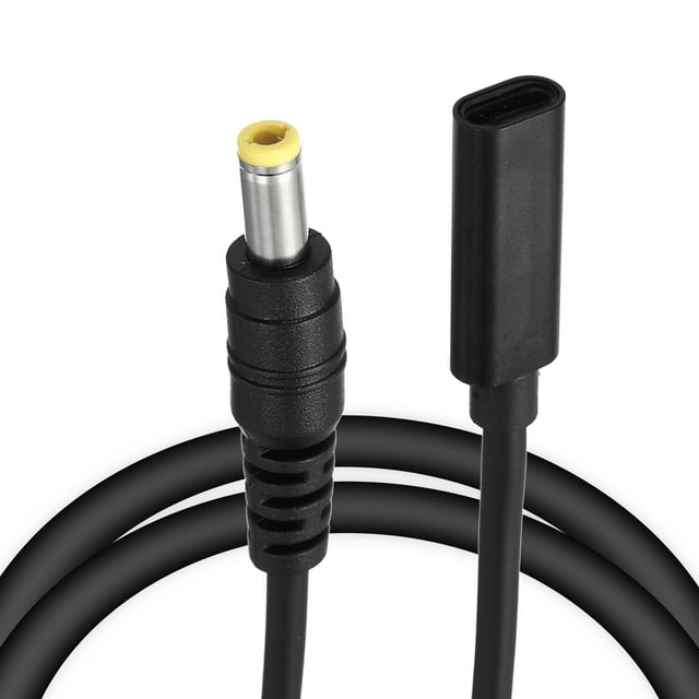 0.5FT USB C to DC PD Power Fast Charging Cable, 5.5mmx2.5mm 65W/18V-20V DC Power Cable, Type C Input 3.25A Adapter Jack Converter for Router, Camera, TV Box, Desk Lamp(Black)