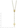 thumbnail image 2 of 14k Tri-color Gold Rosary Necklace With 3 In Ext 17 Inch 10mm Wide Pendant Necklace for Women, 2 of 2