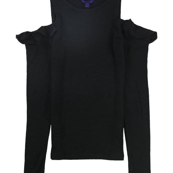 Aeropostale Womens Cold Shoulder Pullover Blouse, Black, Juniors, Medium