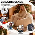 thumbnail image 7 of Lovableguy Fluffy Bean Bag Chair for Adults,Teens,Faux Fur Floral-Shaped Bean Bag Lazy Sofa Chair,Oversize Beanbag Reading Chair for Bedroom,Living Room,Apartment,Beige, 7 of 7