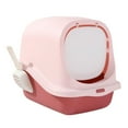 thumbnail image 4 of DOLITY Enclosed Cat Litter Pans Hooded Large Front Entry with ing Kitty Litter Pan Pink, 4 of 9