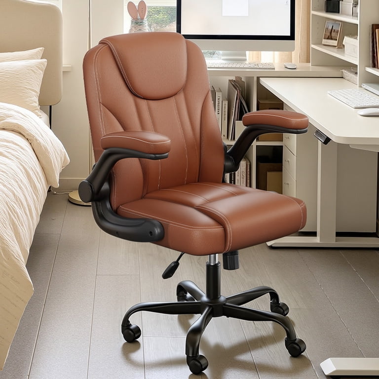 Pinmoco Ergonomic Office Chair High Back, Brown PU Leather photo 1