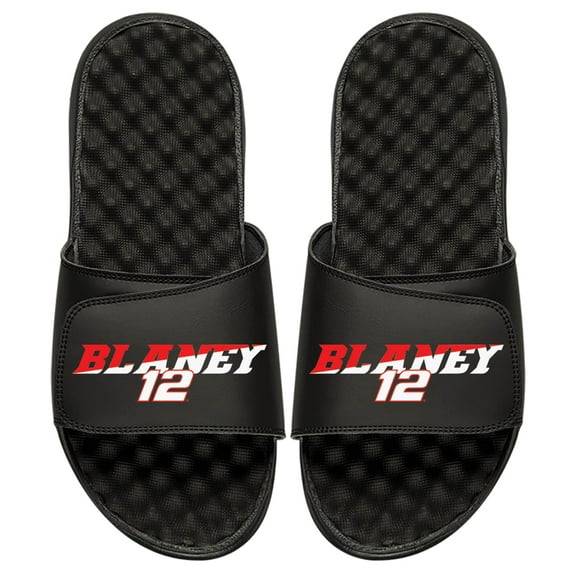 Men's ISlide Black Ryan Blaney NASCAR Driver Stack Slide Sandals