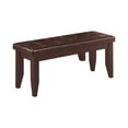 thumbnail image 1 of Bowery Hill Asian Hardwood Cappuccino Dining Bench Rectangular Attached Cushions 19" H x 47" W x 14.25" D, 1 of 8