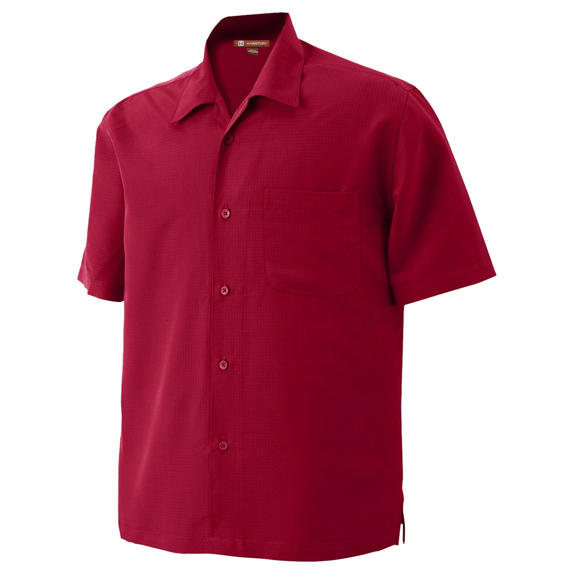 Parrot Red Harriton Mens Barbados Textured Camp Shirt 4XL Parrot Red Harriton Mens Barbados Textured Camp Shirt 4XL