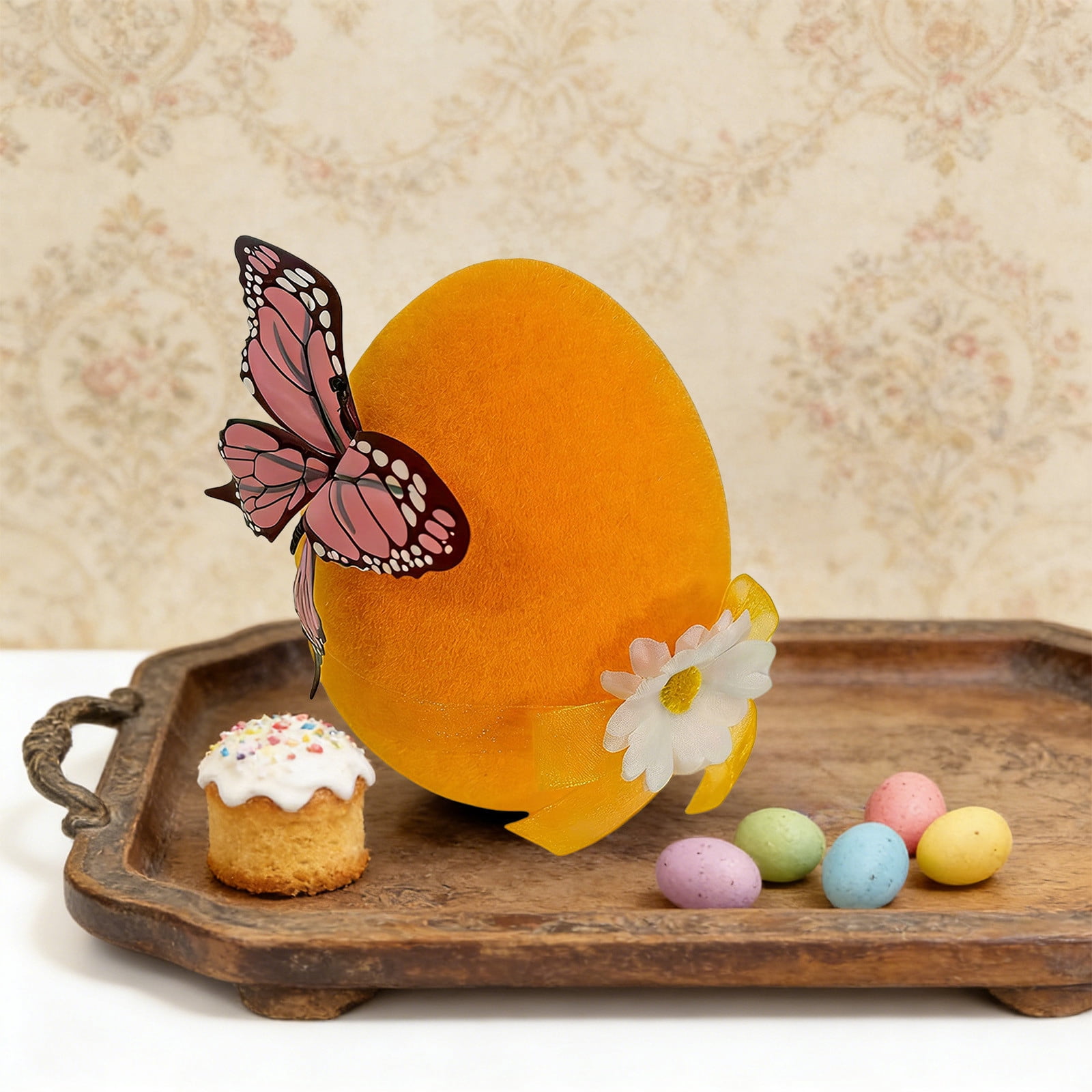 Large Easter Flocked Foam Eggs, Home Shop Window and Party Decorations, Colorful Giant Easter Egg, Festive Spring Decor, Includes 1 Foam Egg