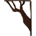 thumbnail image 4 of Ekena Millwork 1 1/2"W x 5 1/2"D x 8"H Damon Wrought Iron Bracket, (Single center brace), Antiqued Copper, 4 of 10
