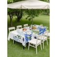 thumbnail image 4 of Outdoor Tablecloth with Umbrella Hole for Patio/Picnic/Party/Camping, Watercolor Foral Waterproof Table Cloth Rectangle Table Cover Washable, Spring Flowers Butterflies Leaves Plants (54"x 80"), 4 of 8