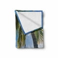 thumbnail image 2 of Beach Soft Flannel Fleece Blanket, Hammock Under Palm Leaves in Heaven Beach Paradise Caribbean Peace Sun Summer Print, Cozy Plush for Indoor and Outdoor Use, 50" x 70", Multicolor, by Ambesonne, 2 of 6