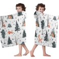 thumbnail image 4 of Multicolor Christmas Forest Pattern Hooded Bath Towel，50"x30" for Ages 3 To 12 Kids, Quick Dry Lightweight Soft Microfiber Hood Beach Towel Cover Up for Kids, 4 of 7