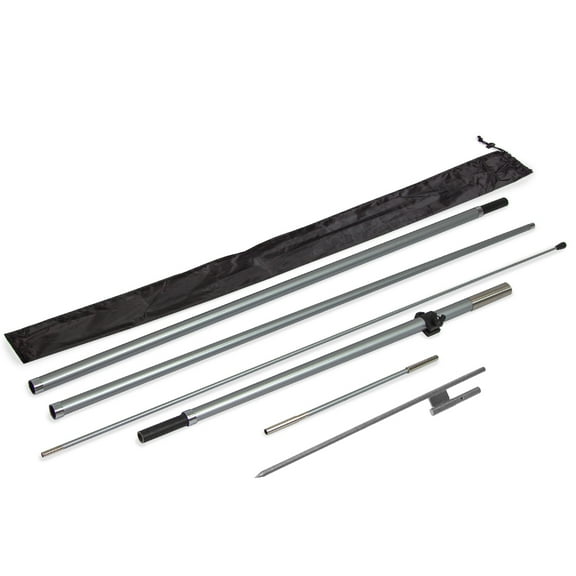 Vispronet Premium Large Feather Flag Pole Set, 5 Poles, 1 Ground Stake, Fits 2.6ft x 11.2ft Flags