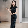 thumbnail image 3 of 2025 Nouveau slim Rétro Chinois à Manches Courtes style national long cheongsam pour Femmes, 3 of 6
