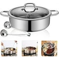thumbnail image 2 of Stainless Steel Shabu-Hot-Pot Clear Cut Cookware Soup Pasta Pot Meat Pot With Double-Sided Divider And 2 Soup Ladles For Induction Cookers[Energy Class A], 2 of 8