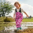 thumbnail image 4 of TOOYOU Toddler Boys Girls Romper Waterproof Rain Pants Youth Fishing Waders Waterproof Breathable Hunting Waders Lightweight Waders Outdoor Hot Pink Size 6-7 Years, 4 of 7