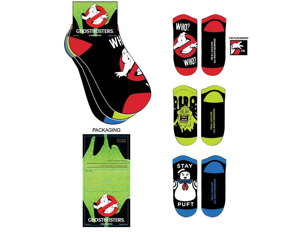Ghostbusters Adult Unisex Character and Logo 3-Pack Ankle Socks Multicolor