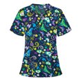 thumbnail image 3 of Puntoco Mujeres Plue Tamaño Animal Print Casual Manga corta Cuello en V Carer top Puntoco Puntoco-905, 3 of 4
