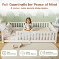 thumbnail image 4 of Sesslife Twin Montessori Floor Bed, Wood Twin Size Floor Bed Frame with Safety Guardrails and Slats, Low Profile Toddler Bed for Kids Boys and Girls, No Box Spring Needed, White, 4 of 10