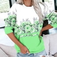 thumbnail image 1 of Meichang Sweatshirts pour Femmes Manches Longues Col Rond Coupe Ample Pull Tunique Graphique Florale Mode Sweatshirts à Blocs de Couleur avec Poche, 1 of 5
