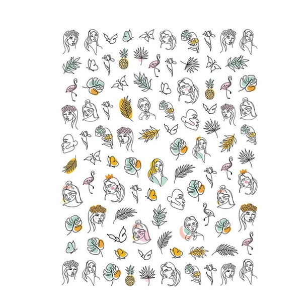 Seitruly Pegatinas para uñas, calcomanías en relieve 3D, impresión de deslizadores de belleza para manicura, decoración DIY, adhesivo, accesorios de Juegos de manicura WG255 Seitruly CE012223-19B